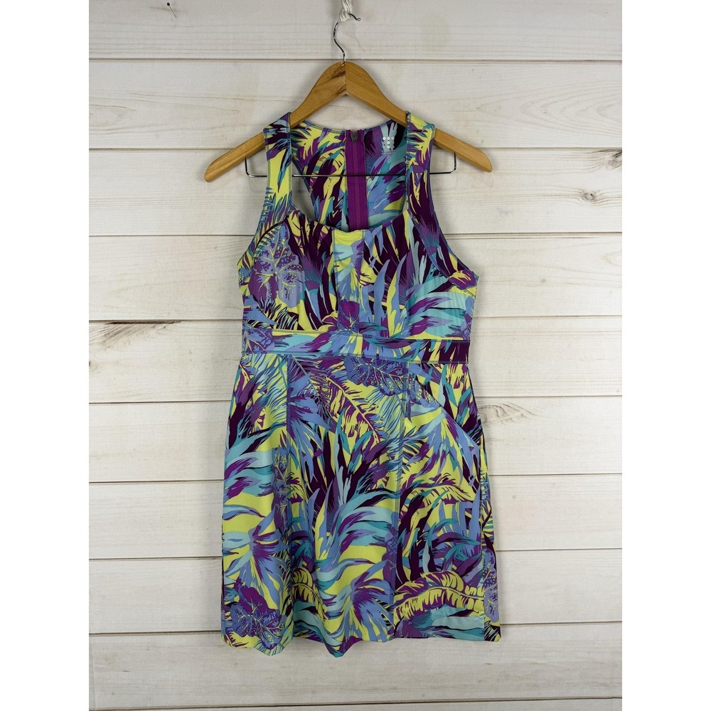 Title Nine Nimblene Dress Size 6 Blue Purple Built In Bra Back Zip Athletic